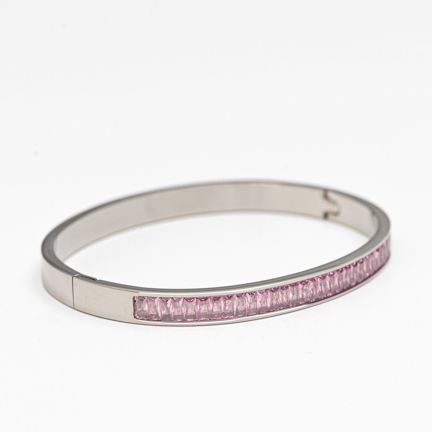 Silver Rosé Glow Bangle