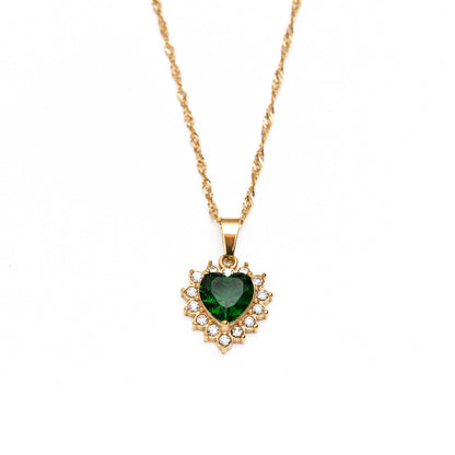 Royal Emerald Heart Necklace