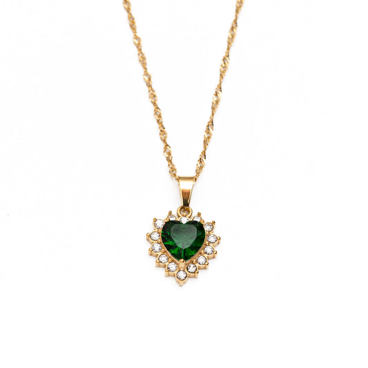 Royal Emerald Heart Necklace