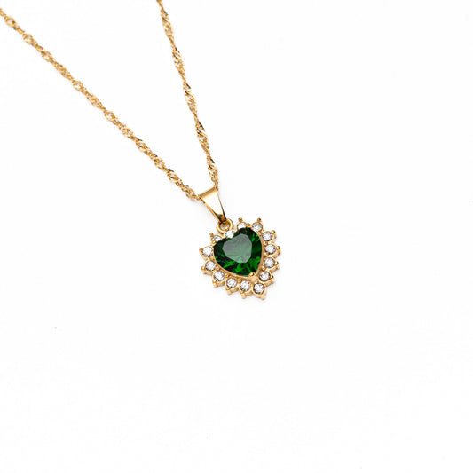 Royal Emerald Heart Necklace
